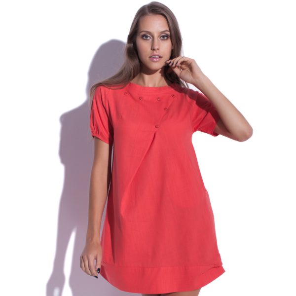 Robe en lin mini Quiddity rouge