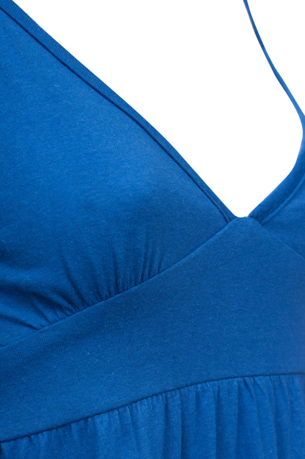 Sukienka bawelnianamaxi na ramiaczkach niebieska packshot zoom