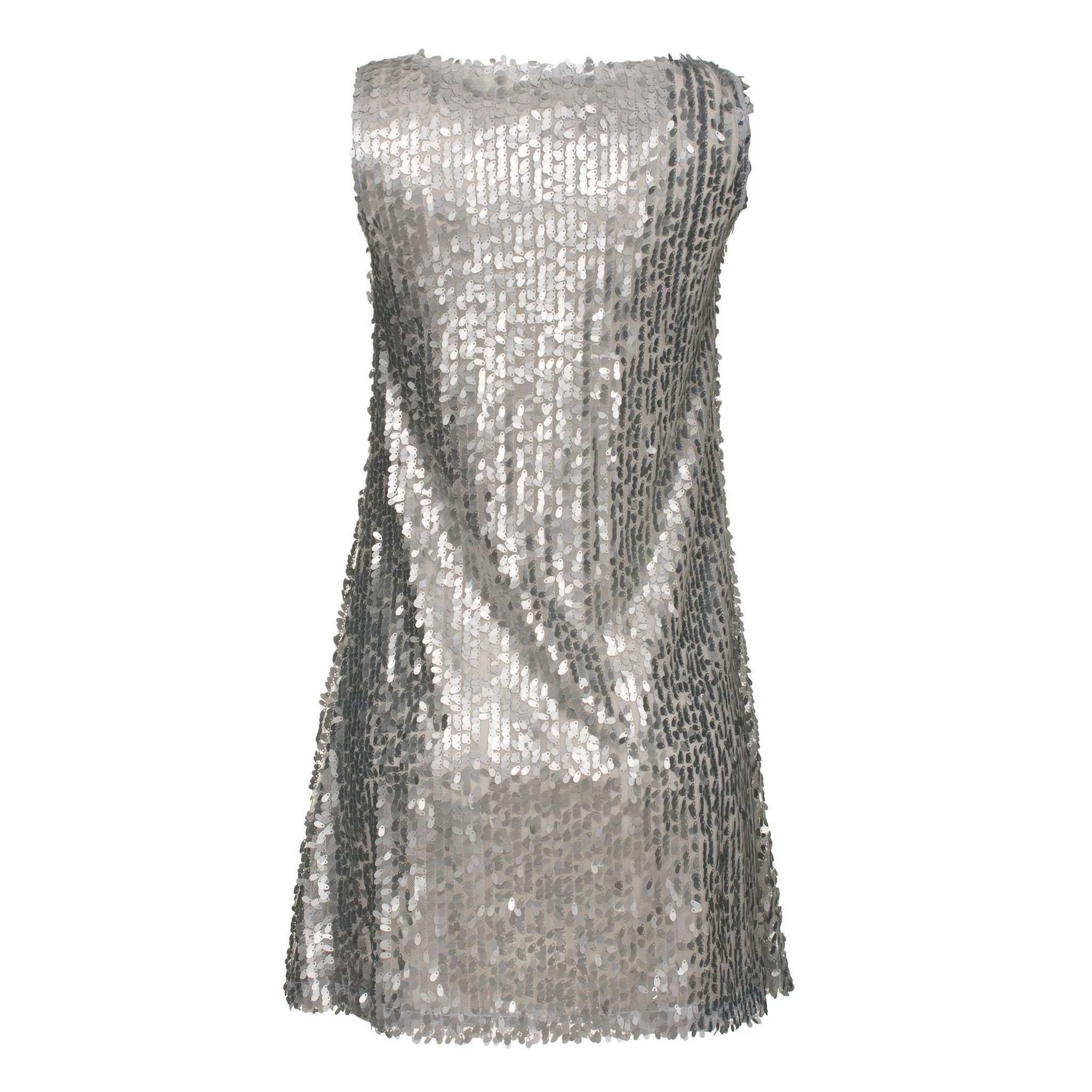 Sleeveless glitter dress, shaped like letter A Moonlight